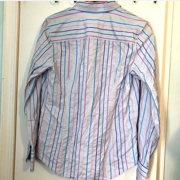 Orvis women’s blue button down 8 work stripe - Picture 10 of 10